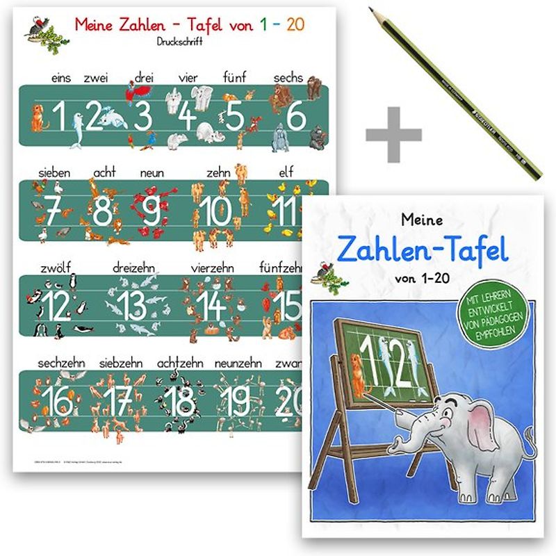 Meine Zahlentafel - Set Druckschrift