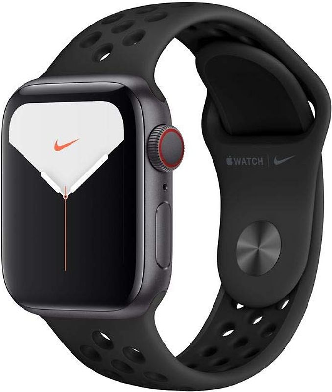 Apple Watch Nike Series 5 40 mm Boîtier aluminium gris sidéral Bracelet Sport Nike anthracite/noir [Wi-Fi + Cellulaire]