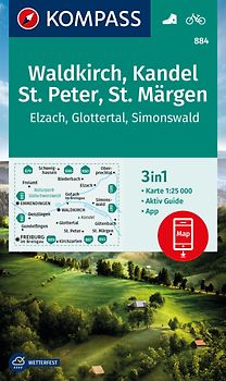 KOMPASS Wanderkarte 884 Waldkirch, Kandel, St.Peter, St. Märgen 1:25.000