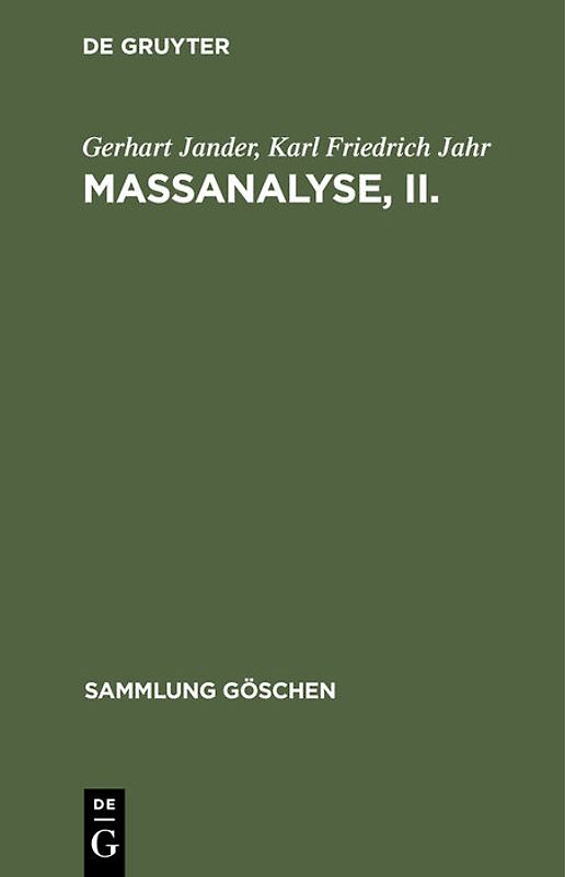 Maßanalyse, II.