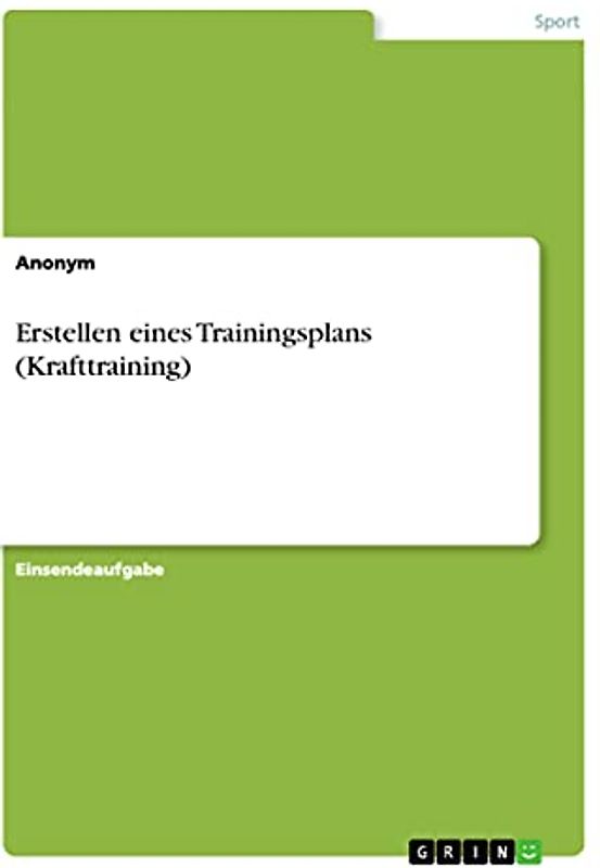 Erstellen eines Trainingsplans (Krafttraining)