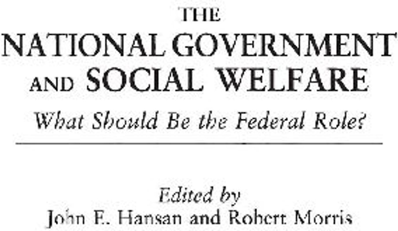 The National Government and Social Welfare