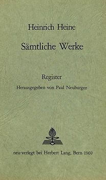 Heinrich Heines sämtliche Werke- Registerband
