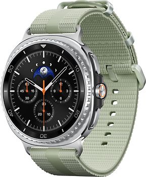 Samsung Galaxy Watch8 Classic 46 mm Boîtier aluminium noir sur Sport Chic M/L vert sauge [Wi-Fi + 4G]
