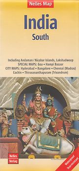 Nelles Map Landkarte India: South | Indien: Süd | Inde: Sud | India: Sur