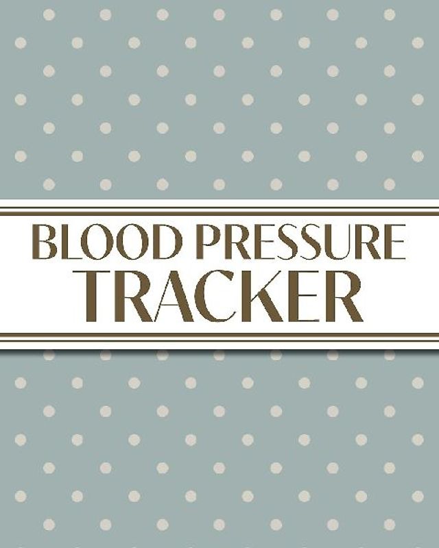 XL Large Print 1-Year Blood Pressure Tracker (Cream Polka Dots on Blue)