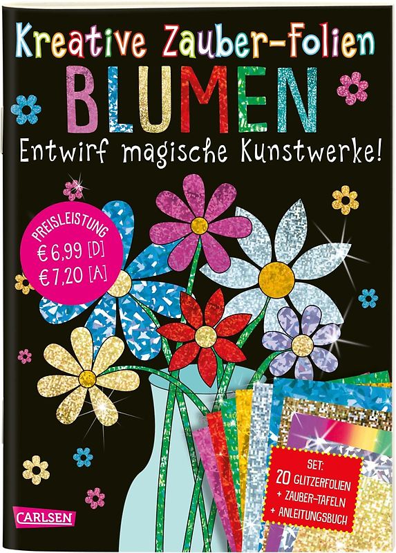 Kreative Zauber-Folien: Blumen: Set mit 10 Zaubertafeln, 20 Folien und Anleitungsbuch