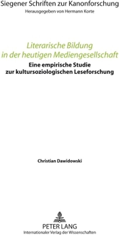 Literarische Bildung in der heutigen Mediengesellschaft
