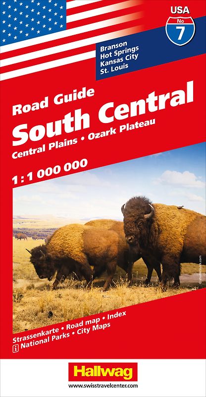 Hallwag Strassenkarte USA, South Central 1:1 Mio.