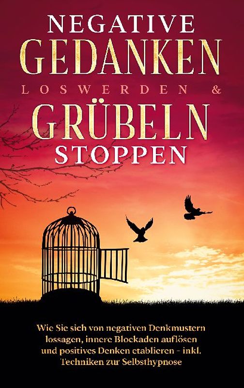 Negative Gedanken loswerden & Grübeln stoppen: Wie Sie sich von negativen Denkmustern lossagen, innere Blockaden auflösen und positives Denken etablieren - inkl. Techniken zur Selbsthypnose
