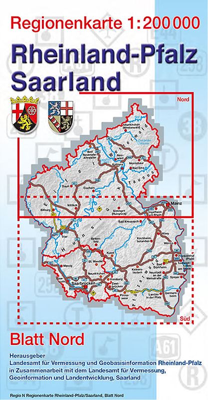 Regionenkarte Rheinland-Pfalz/Saarland 1:200 000, Blatt Nord