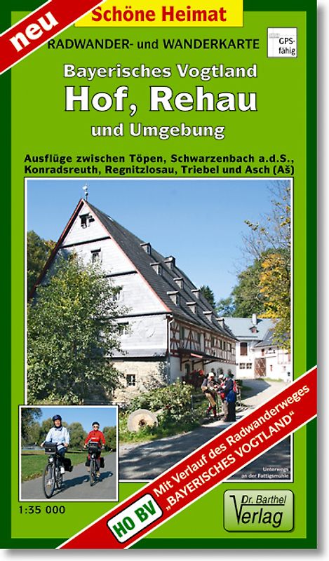Radwander- und Wanderkarte Bayerisches Vogtland, Hof, Rehau und Umgebung