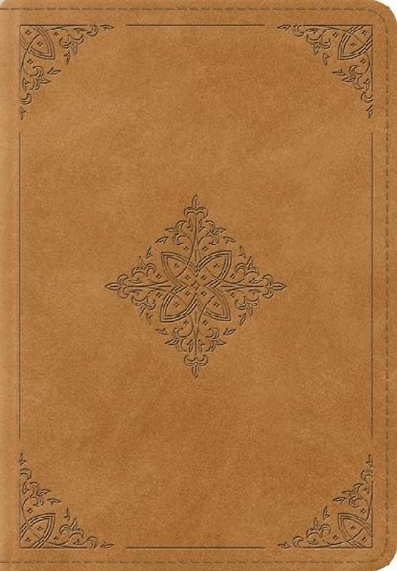 ESV Large Print Bible (Trutone, Nubuck Caramel, Fleur-De-Lis Design)