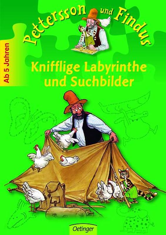Pettersson und Findus. Knifflige Labyrinthe und Suchbilder. Beschäftigungsheft