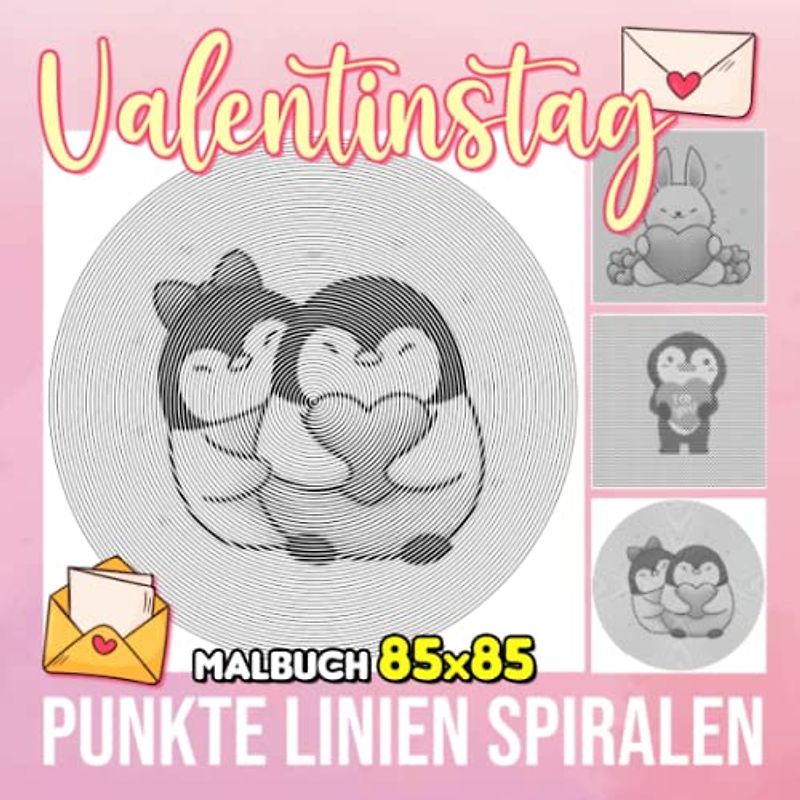 Valentinstag Punkte Linien Spiralen Malbuch: Der besondere Tag für Paare, die Spiralbuch zeichnen | Seiten für Paare, Jugendliche oder Verliebte | Für ... Geschenke zum Valentinstag | Zum Stressabbau