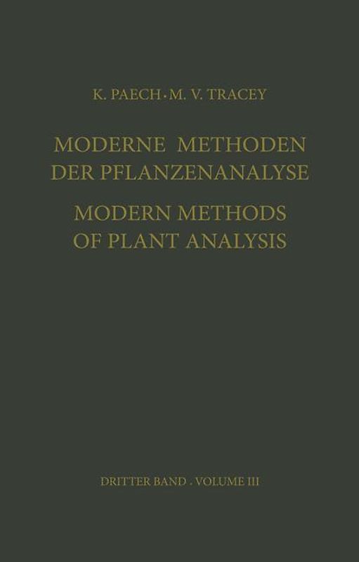 Moderne Methoden der Pflanzenanalyse / Modern Methods of Plant Analysis