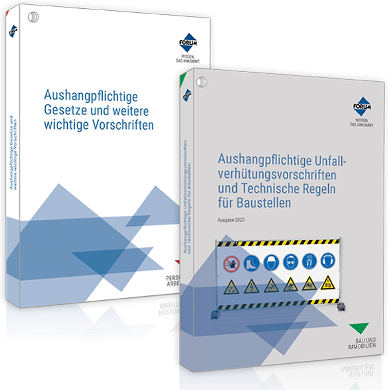 Das Aushangpflichten-Paket für Baustellen: Aushangpflichtige Gesetze + Unfallverhütungsvorschriften