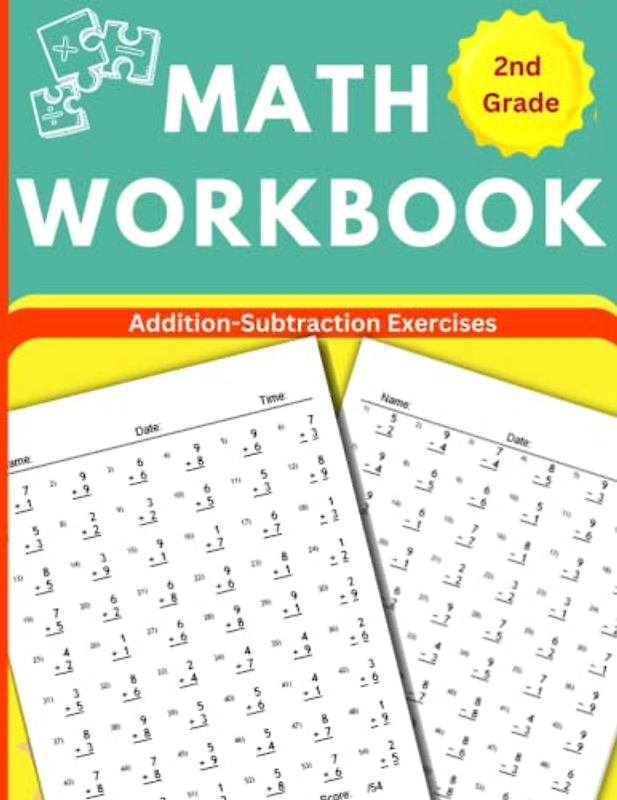 Math Workbook Grade 2 Addition and Subtraction Exercises: A Single Digit Workbook with 5400 Exercises