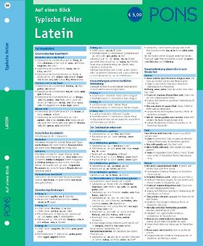 PONS Typische Fehler auf einen Blick Latein. kompakte Übersicht, effizient Fehler vermeiden