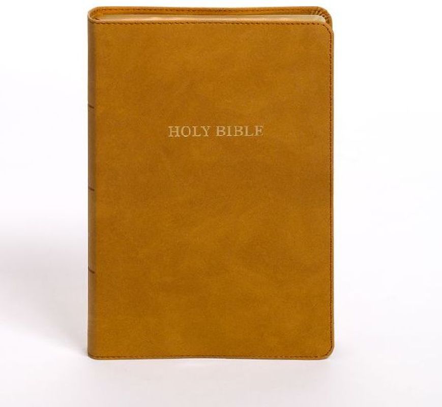 KJV Personal Size Giant Print Bible, Camel Suedesoft Leathertouch