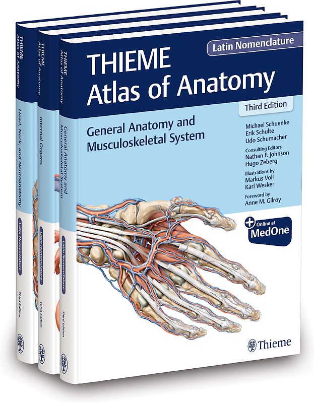 THIEME Atlas of Anatomy, Latin Nomenclature, Three Volume Set, Third Edition