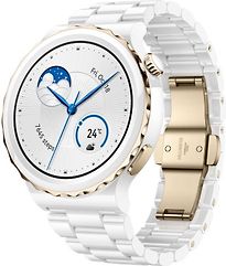 Huawei Watch GT 3 Pro 43 mm Boîtier acier céramique blanche/or avec bracelet céramique blanche