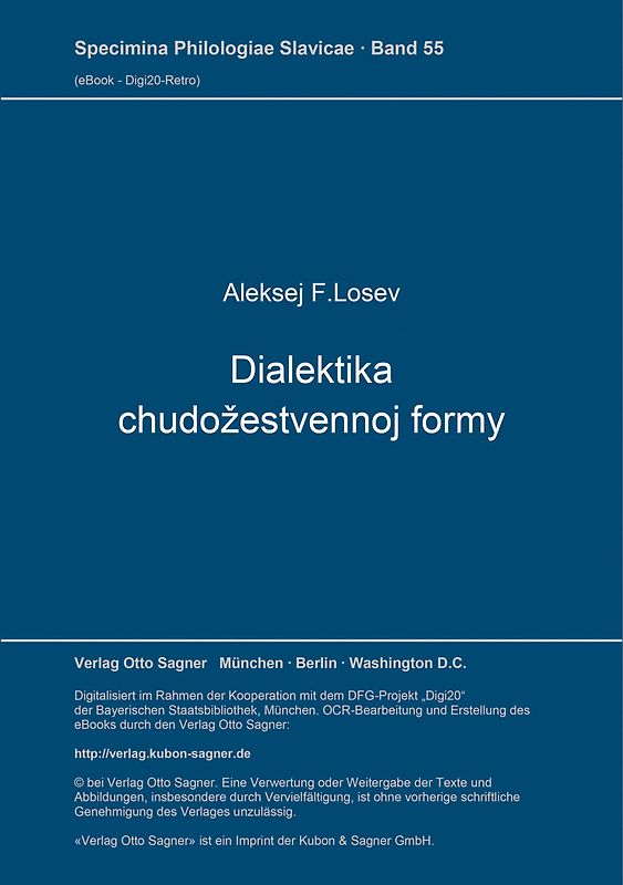 Dialektika chudožestvennoj formy. Studie von Alexander Haardt