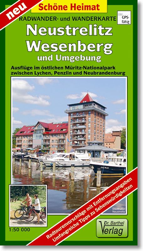 Radwander- und Wanderkarte Neustrelitz, Wesenberg und Umgebung