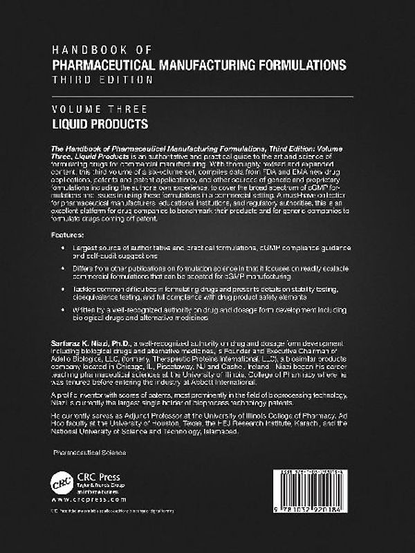 Handbook of Pharmaceutical Manufacturing Formulations, Third Edition