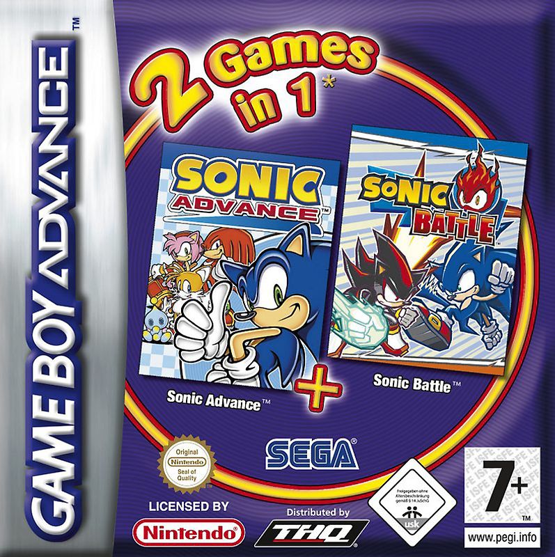 2 Games in 1 - Sonic Advance + Sonic Battle Nintendo Game Boy Advance
