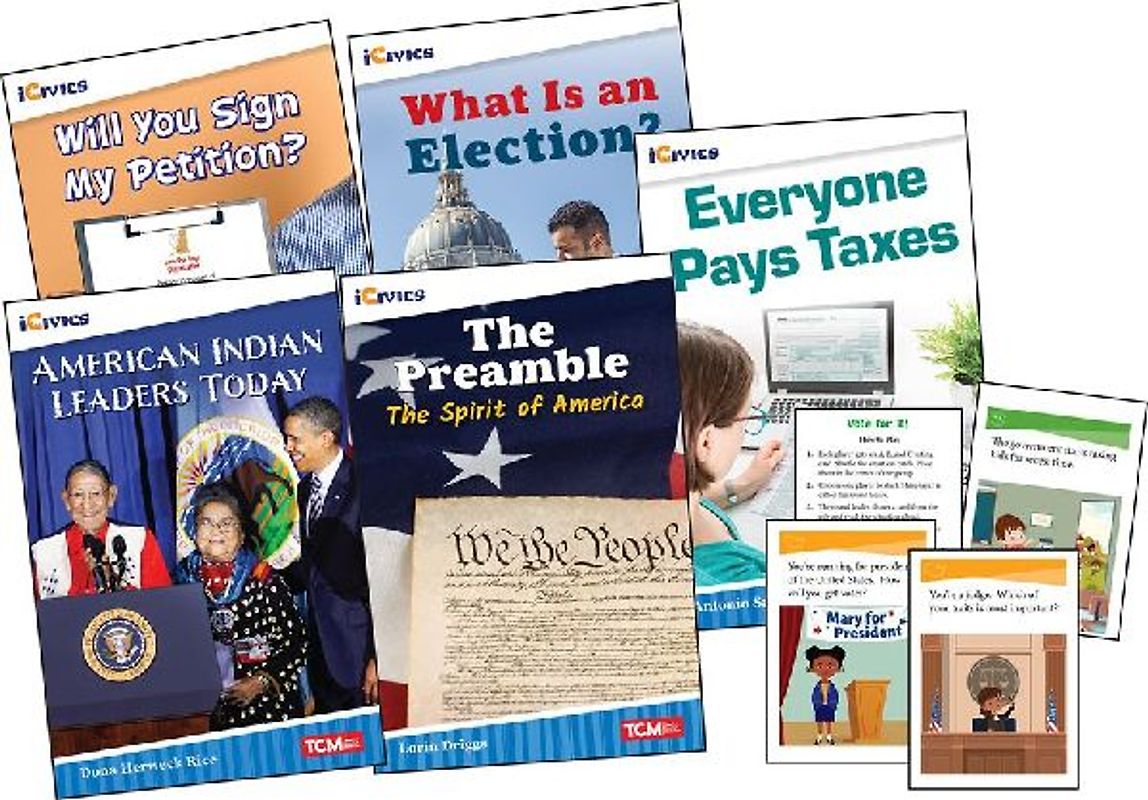 Icivics Grade 3: Leadership & Responsibility 5-Book Set + Game Cards