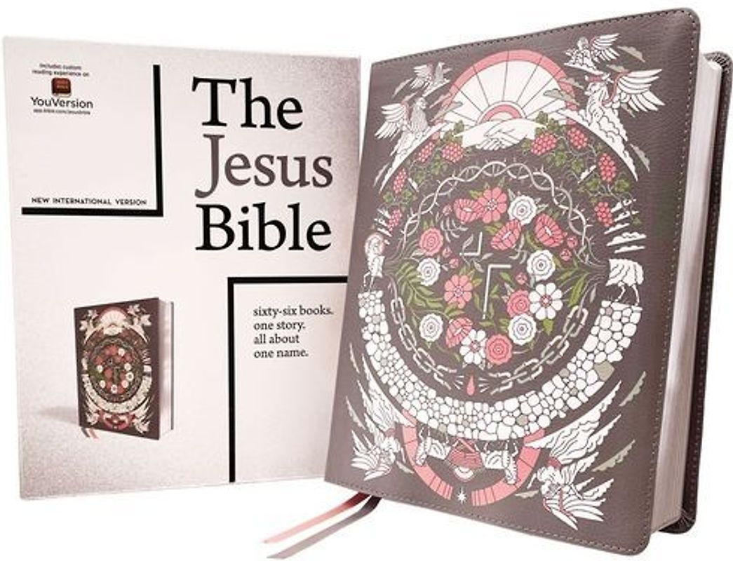 The Jesus Bible Artist Edition, Niv, Leathersoft, Gray Floral, Comfort Print