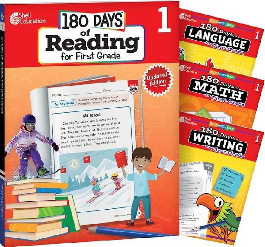 180 Days(tm) Reading, Math, Writing, & Language for Grade 1: 4-Book Set