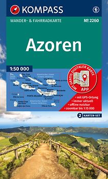KOMPASS Wanderkarten-Set 2260 Azoren (2 Karten) 1:50.000