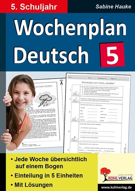 Wochenplan Deutsch / Klasse 5
