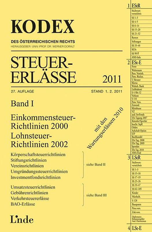 KODEX Steuer-Erlässe 2011 Band I