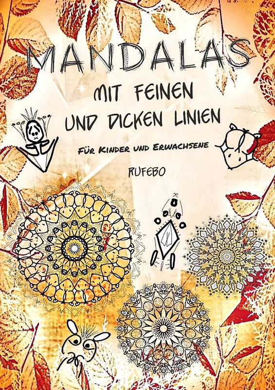 Mandalas mit feinen und dicken Linien