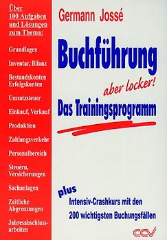 Buchführung - Das Trainingsprogramm. Das ideale Paket zum Üben, Wiederholen und zur Prüfungsvorbereitung. Passt zu jedem Lehrbuch und (fast) jeder Branche.  Über 1000 Buchungssätze, Geschäftsvorfälle und Einzelfragen inclusive Lösungen. Plus Intensiv-Crashkurs mit den 200 wichtigsten Buchungsfällen.  Berücksichtigt die neue MwSt. und die neuen Vorschriften für Abschreibungen