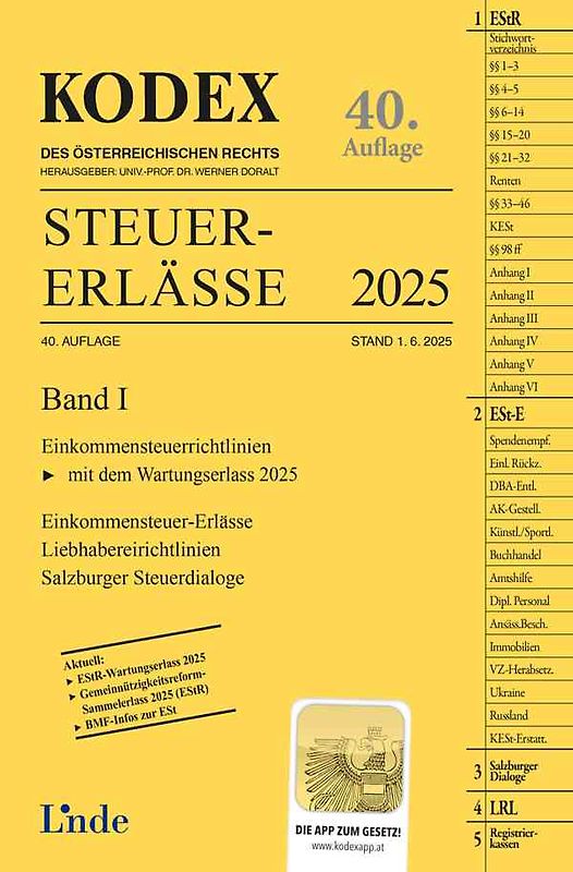 KODEX Steuer-Erlässe 2025, Band I