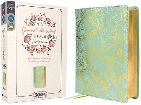 Niv, Journal the Word Bible for Women (Perfect for Note-Taking), Leathersoft, Teal, Red Letter, Comfort Print