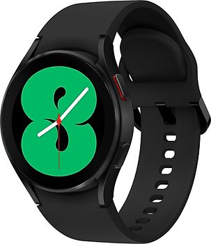 Samsung Galaxy Watch4 40 mm Boîtier aluminium noir Bracelet silicone noir [Wi-Fi + 4G]