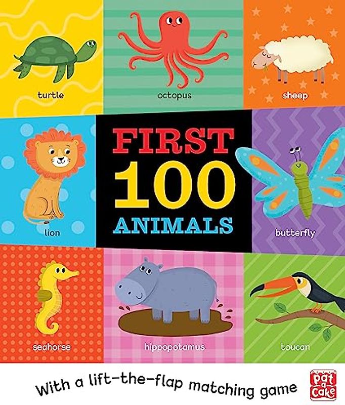 First 100 Animals: A board book with a lift-the-flap matching game