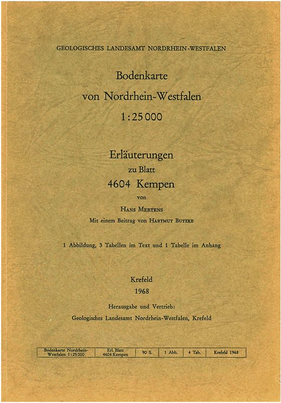 Bodenkarten von Nordrhein-Westfalen 1:25000 / Kempen