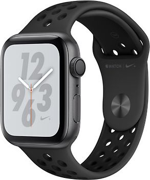 Apple Watch Nike+ Series 4 44 mm aluminium space gijs met Nike sportarmbandje [wifi] grijszwart