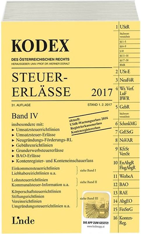 KODEX Steuer-Erlässe 2017, Band IV