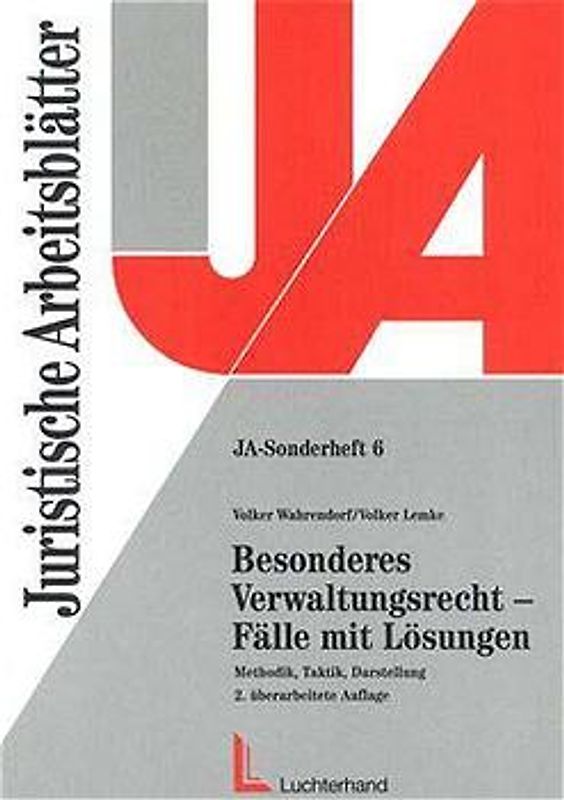 Besonderes Verwaltungsrecht - Fälle mit Lösungen