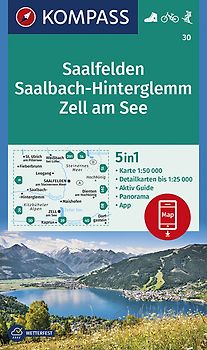 KOMPASS Wanderkarte 30 Saalfelden, Saalbach-Hinterglemm, Zell am See 1:50.000