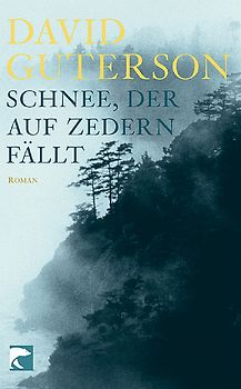 Schnee, der auf Zedern fällt