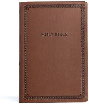 CSB Large Print Thinline Bible, Value Edition, Brown Leathertouch
