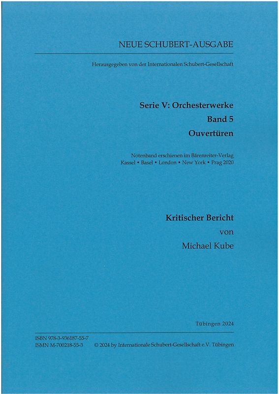 Neue Schubert-Ausgabe. Kritische Berichte / Orchesterwerke / Band 5: Ouvertüren